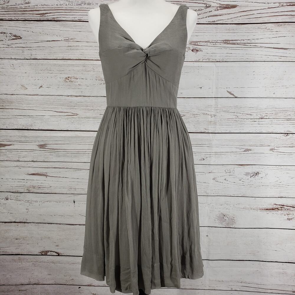 J.CREW Women's Gray Silk Side Pockets Cocktail Party Dress Size 4